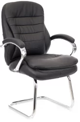 Кресло для посетителей Еверпроф Валенсиа CФ Экокожа Черный / Everprof Valencia CF