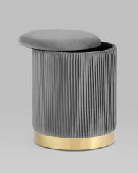 Банкетка Шарлотта с ящиком велюр Серый