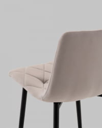 Стул полубарный Одди Диамонд велюр светло-серый / Diamond