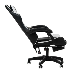 Геймерское кресло 1206 КИНГКУЕЕН цвет черный/белый с массажем 1206-блаcк-вхите-масс / KINGQUEEN 1206-black-white-mass