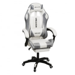 Кресло 907 КИНГКУЕЕН, замша, цвет светло-серый с массажем, арт 907-Рисе-Вхите / KINGQUEEN, 907-Rice-White