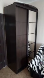 Шкаф с зеркалом Акцент-Квадро Д 1200х600  Венге/Бронза