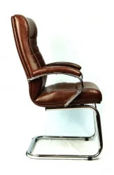 Кресло для посетителей Еверпроф Орион CФ Экокожа Коричневый / Everprof Orion CF