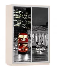 Шкаф-купе двухдверный Экспресс Дуо 1600х2400х Лондон/Дуб молочный / 1600х2400h