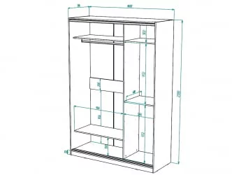 Белый шкаф-купе с зеркалом Виктория 1600х584х2300, Белый 16ДЗДЗ-ПП-Б 310-313