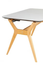 Стол раскл. Нарвик Гласс 120-150 Аутоматиc Натур/Лигхт матте гласс / Glass Automatic Natur/Light matte glass