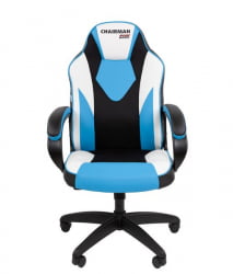 Кресло геймерское CХАИРМАН ДРАЙВ (ГАМЕ) 17 черный/голубой/белый / CHAIRMAN (GAME)
