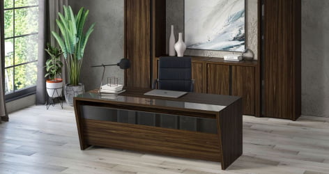 Шкаф высокий широкий (2 низких фасада ЛДСП + 2 средних фасада стекло сатин в раме) Корнер CОР.СТ-1.2Р Орех Лоренцо / Corner COR.ST-1.2R