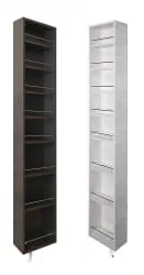 Поворотный шкаф в черном глянцевом стекле Лупо Шелф (правый) Беленый дуб