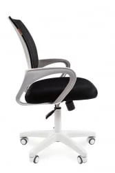 Кресло оператора CХАИРМАН 696 белый пластик (вхите) Серое / CHAIRMAN (white)