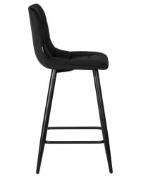 Стул полубарный ДОБРИН ОЛИВИА (черные матовые ножки, черный велюр (108-77)) / DOBRIN OLIVIA