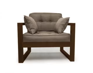 Диван одноместный ДЕмоку Д-1 бежевый_темный дуб / DEmoku