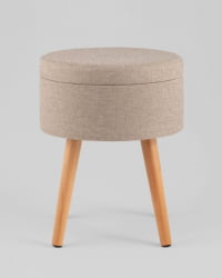 Пуф с ящиком Сторе Воодй рогожка бежевая / Store Woody