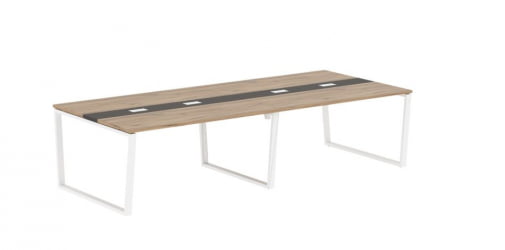 Стол переговорный ЕДИС ЕВCТ 3114 Дуб Денвер светлый Мокко Белый / EDIS EVCT