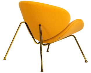 Кресло дизайнерское ДОБРИН ЕМИЛЙ (желтая ткань АФ13, золотое основание) / DOBRIN EMILY AF13,