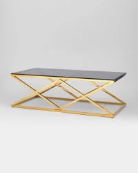 Стол журнальный ИНСИГНИЯ 120кс60 Золото стекло смоке / 120x60 smoke