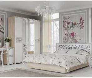 Стол-трансформер Мадлен 03 Дуб сонома светлый Ясень белый Серебро