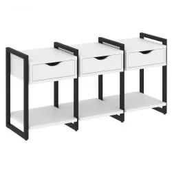 Тумба на регулируемых опорах наборная. Вариант №4 ЛОФТ ВР.Л-ТН-4.О Металл черный Белый Бриллиант / LOFT VR.L-TN-4.O