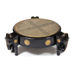 Столик Сеcрет Де Маисон 3 СЛОНА ( мод. НД-005) дерево манго/латунная чеканка, Диа 48. В 19 см, этническая роспись / Secret De Maison SLONA mod. ND-005) Dia