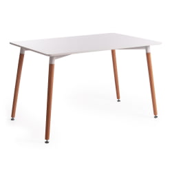 Обеденный стол ДЖОХН (мод. Т1001) МДФ/дерево, 80 х 120 х 75 см , Вхите (Белый) / Натурал (натуральный) / JOHN (mod. T1001) White Natural