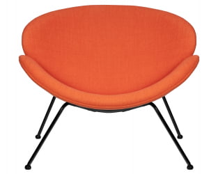 Кресло дизайнерское ДОБРИН ЕМИЛЙ (оранжевая ткань АФ, черное основания) / DOBRIN EMILY AF,