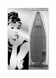 Настенный шкаф Ирон Слим Принт (левый,купе) Беленый дуб / Iron Slim Print