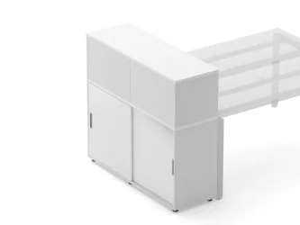 Тумба комбинированная высокая для рабочего модуля Дека 9.04.125 Белый / Deka