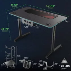 Стеклянный компьютерный стол Еурека ГИП 44 / Eureka GIP