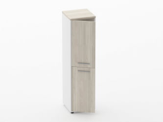 Шкаф 3 узкий закрытый, 2 двери Дека 10.16.12Л Дуб Сантана светлый/Белый / Deka