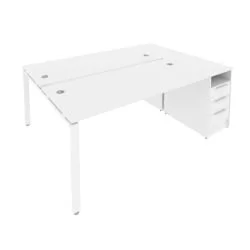 Рабочая станция с опорной тумбой Метал Сйстем Б.РС-СТП-2.4 Белый / Metal System