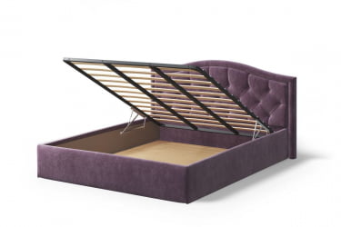 Кровать Стелла, 1200*2000 мм, велюр НЕО 17, фиолетовый / NEO