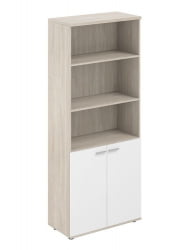 Шкаф высокий полуоткрытый Сигма СГ.851.ОЛ.ВХ Дуб светлый Белый / Sigma SG.851.OL.WH