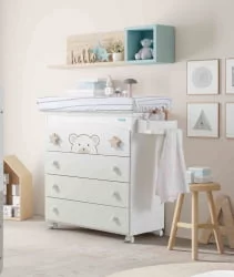 Детский комод Микуна Бубу Б-970 Вхите Беиге Старс / Micuna Bubu B-970 White Beige Stars