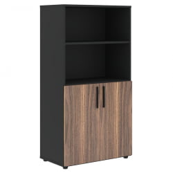 Шкаф с 1 комплектом глухих малых дверей ВЕЛИОН ВЕНЕЕР ВРМCС 80.5 Американский орех Яшма черная / VELION VENEER VRMCS