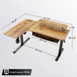 Геймерский стол ЕУРЕКА ЕРК-Л60Р-РБ / EUREKA ERK-L60R-RB