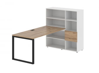 Рабочая станция ЕДИС ЕКРСТ 1217 Дуб Денвер светлый Черный Белый / EDIS EQRST