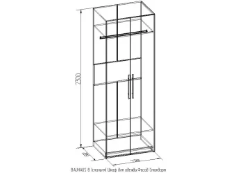 Шкаф для одежды Стандарт БАУХАУС 8 Дуб Сонома (спальня)_66947 / BAUHAUS