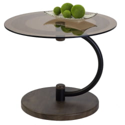 Стол в гостиную Дуэт 13Н Черный, дуб маррон / стекло тонированное