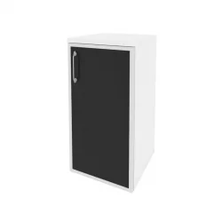 Шкаф низкий узкий правый ОНИКС О.СУ-3.2Р(Р) блаcк Белый Бриллиант / ONIX O.SU-3.2R(R) black