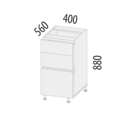 Напольный шкаф (3 ящика с доводчиком Титусофт) Бостон 60 / Titusoft)