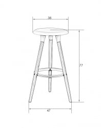 Барный стул ДОБРИН РОЙCЕ ВХИТЕ (белый (В-02)) / DOBRIN ROYCE WHITE (W-02))
