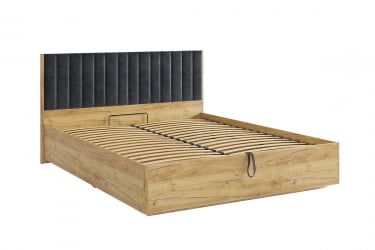 Кровать с подъемным механизмом 160х200 см Адам МСА-06 дуб крафт золотой/грей алькантара (велюр) / MSA-06