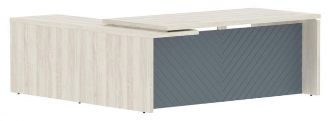 Стол руководителя правый Торр ЛУКС ТЛCТ 2020 Р Сосна Эдмонд Серо-голубой / Torr LUX TLCT R