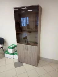 Шкаф высокий со стеклом Глассй 6.19.151 Дуб Верцаска / Glassy