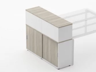 Тумба комбинированная высокая для рабочего модуля Дека 9.04.145 Дуб Сантана светлый/Белый / Deka