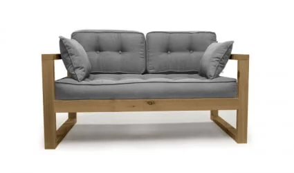 Диван двухместный ДЕмоку Д-2 серебристо-серый_холодный серый / DEmoku