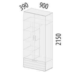 Шкаф для одежды с полками и штангой Денвер 400.02