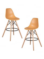 Стул барный ДОБРИН ДСВ БАР (ножки светлый бук, цвет персиковый (НКС-Й-06)) 2 шт / DOBRIN DSW BAR (NX-Y-06))