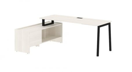 Стол с тумбой ЕДИС ЕЛCТ 19614 Ясень Траун Черный / EDIS ELCT