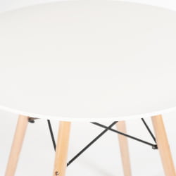 Круглый стол CИНДЙ НЕКСТ (мод. 70-80 МДФ) металл/мдф/бук, Д80х75см, белый/натуральный / CINDY NEXT (mod. MDF) D80х75см,